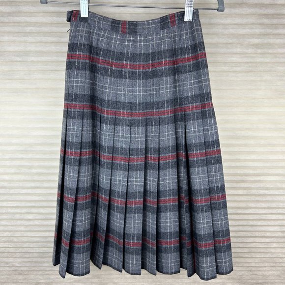 Vintage Pendleton Academia Preppy Plaid Wool Pleated Skirt Country Quiet Luxury - Picture 3 of 14